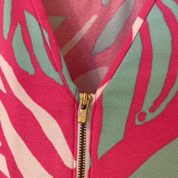 Lilly Pulitzer Sabrina Shift Dress in Papaya Playa Print - Palm Leaf & Flamingo - Picture 8 of 10